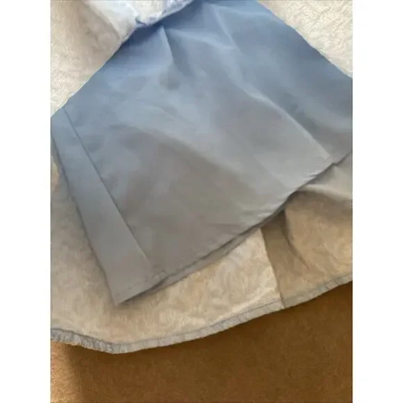 Tuckernuck Hyacinth House Julia Top Sz S Blue Puff Sleeve Jacquard Blouse Preppy - Picture 8 of 10